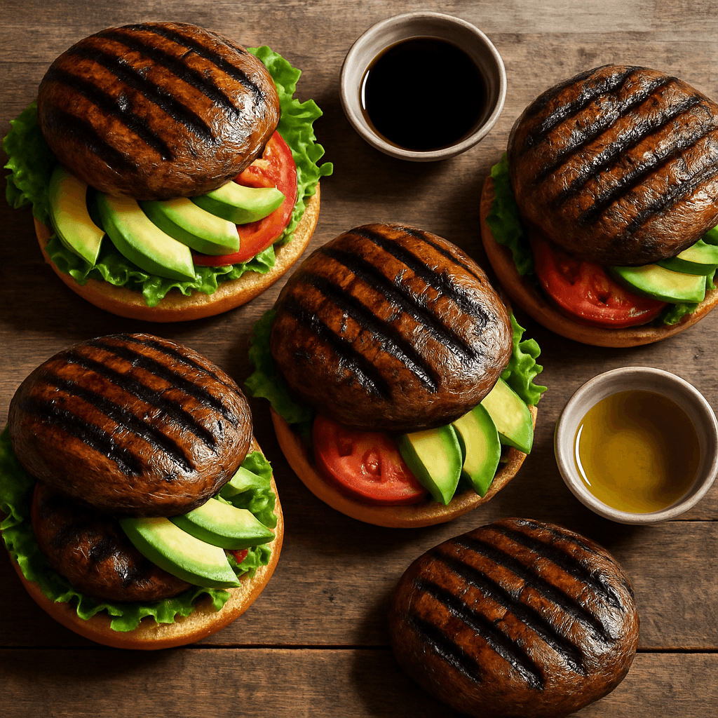 Grilled Portobello Burgers with Avocado